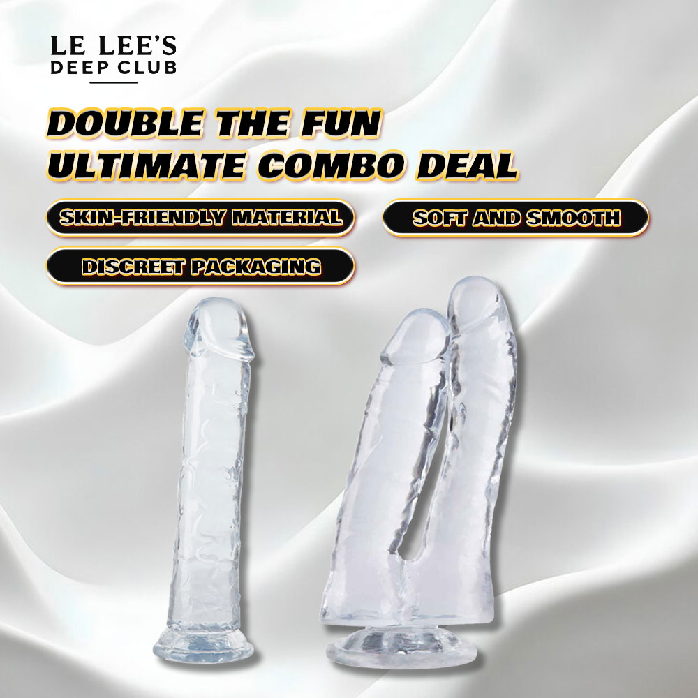 crystal jelly double headed dildo realistic flexible